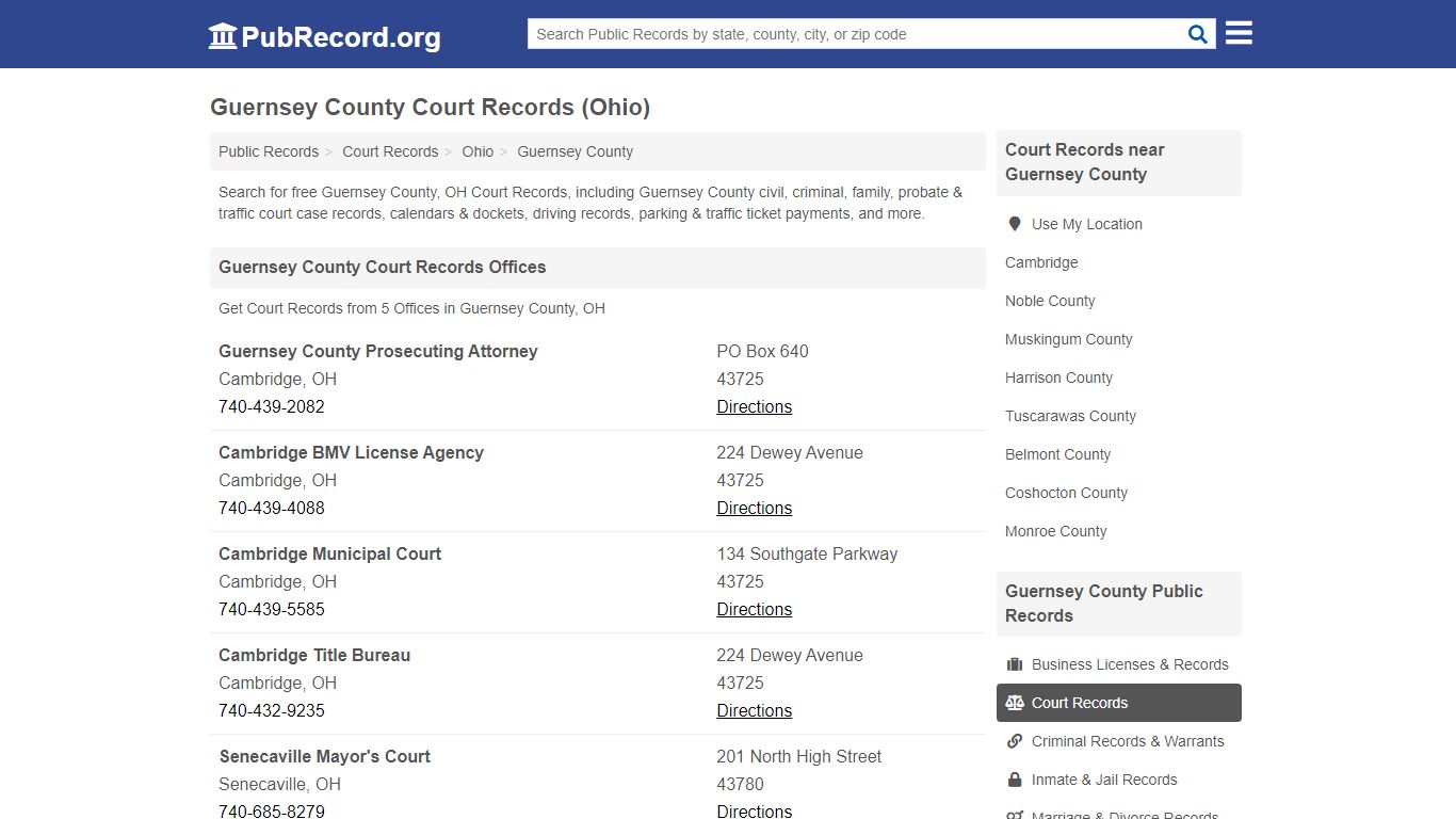 Free Guernsey County Court Records (Ohio Court Records)